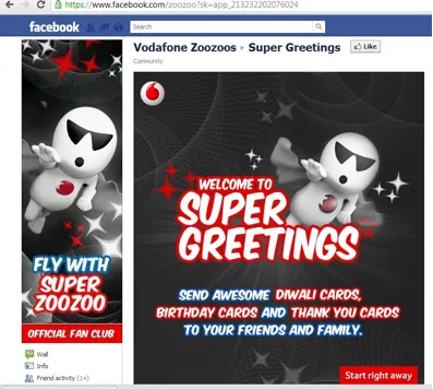 Indian brands on Facebook : A Zoozo post on Vodafone Facebook page