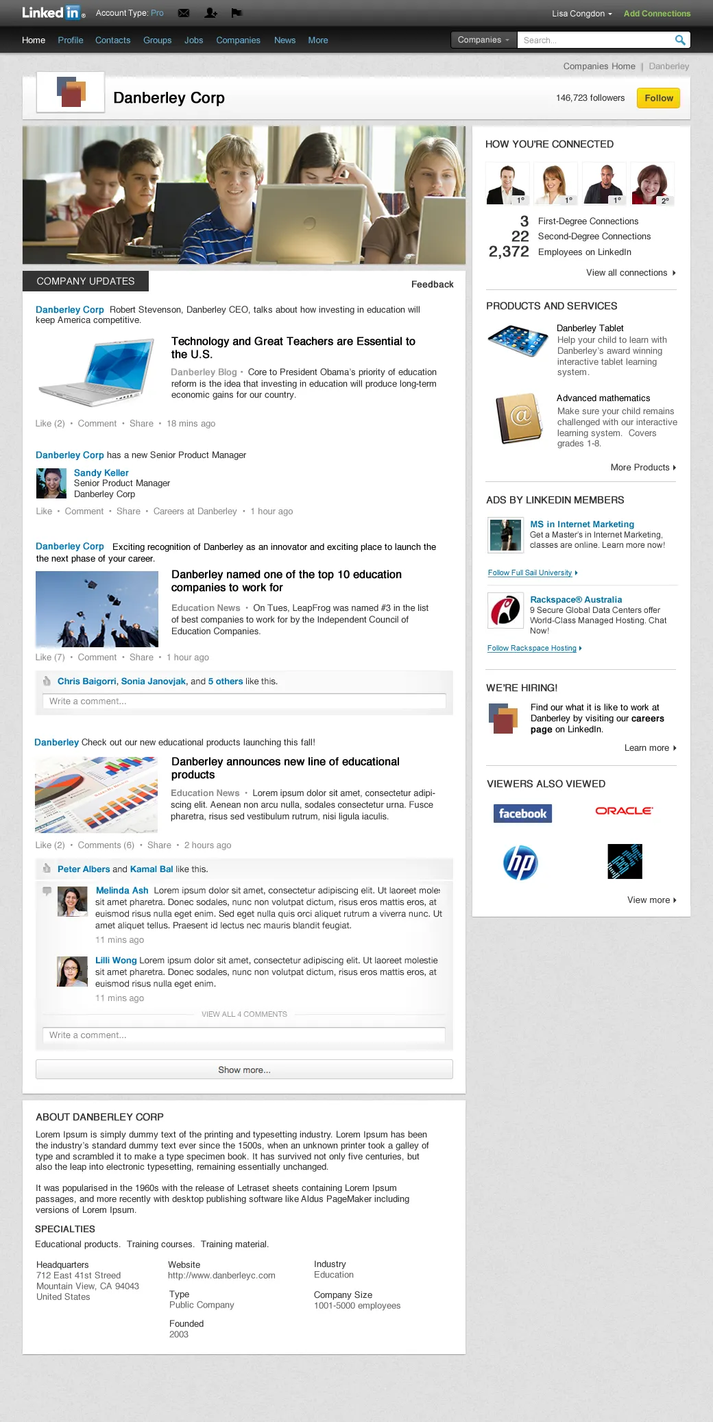 Linkedin Company Page Redesign