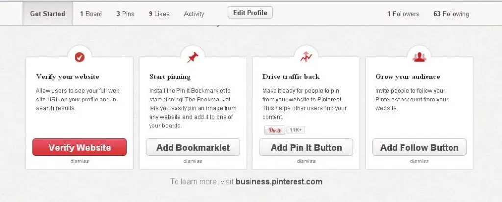 Pinterest business pages