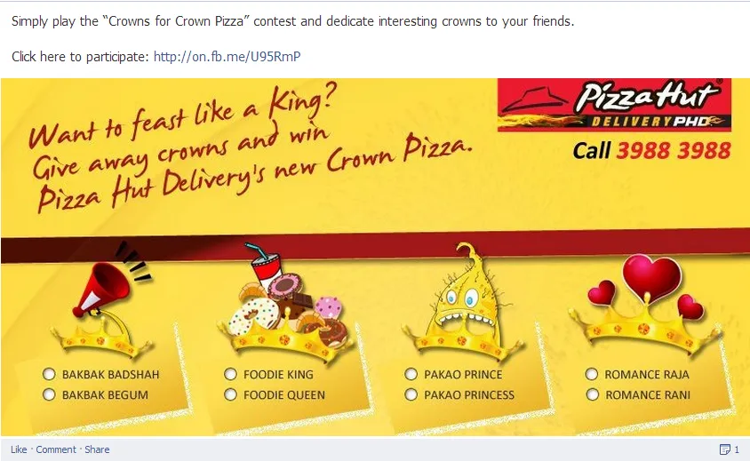 Pizza Hut Crown Pizza
