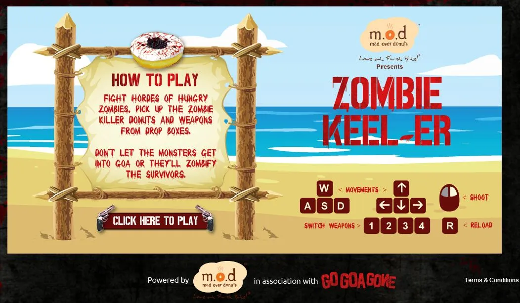 Mad over donuts go goa gone Zombie Keeler Facebook Game