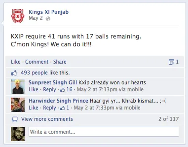 Kings XI Punjab Match 1 Facebook