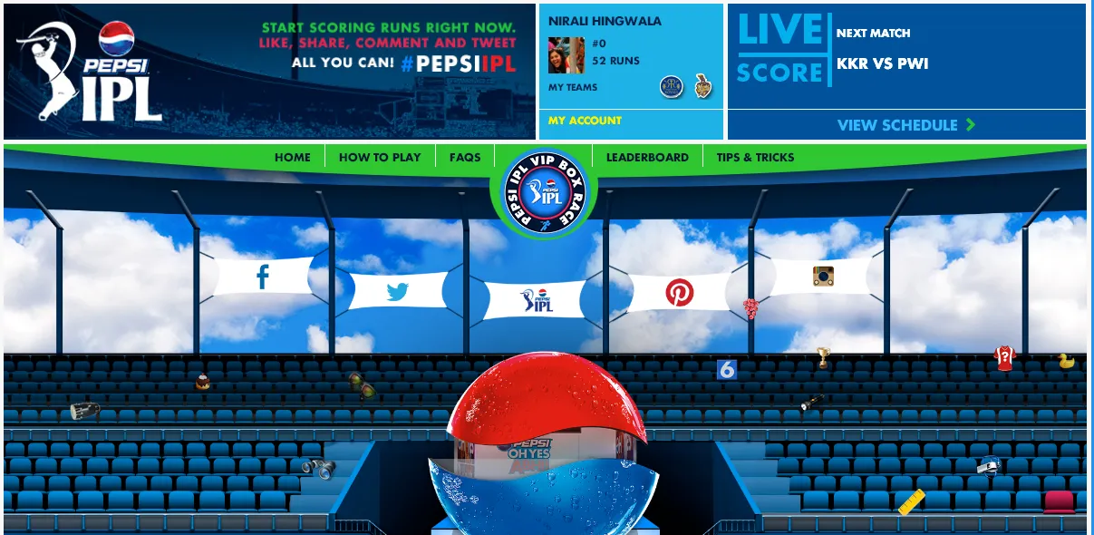 Pepsi IPL VIP Box Race - Pepsi IPL Contest to race to the Pepsi VIP Box
