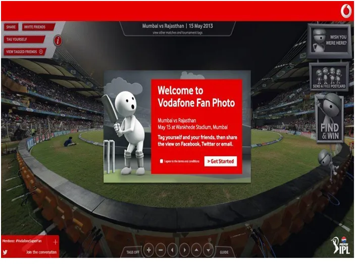 Vodafone fan Photo augmented reality