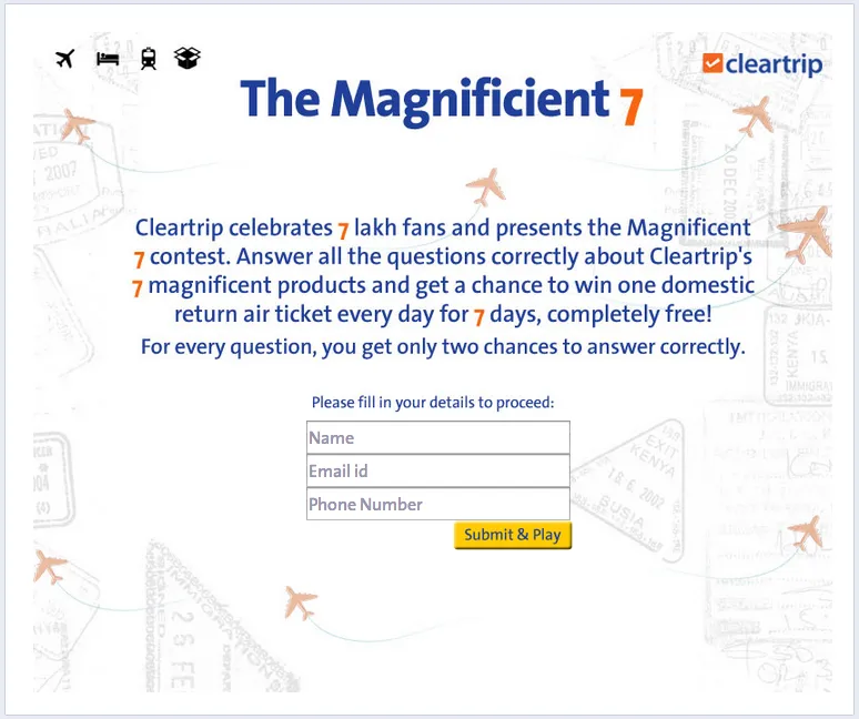 Magnificient 7 Cleartrip social media campaign