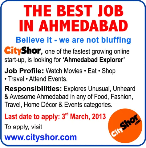 cityshor.com Ahmedabad online recruitment