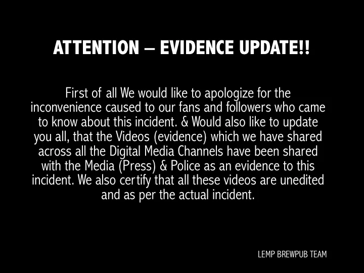Lemp Brew Pub CCTV Video Footage evidence
