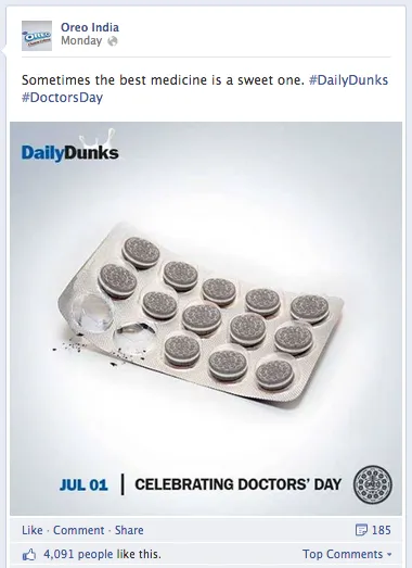 Oreo India Facebook Post Doctor's Day