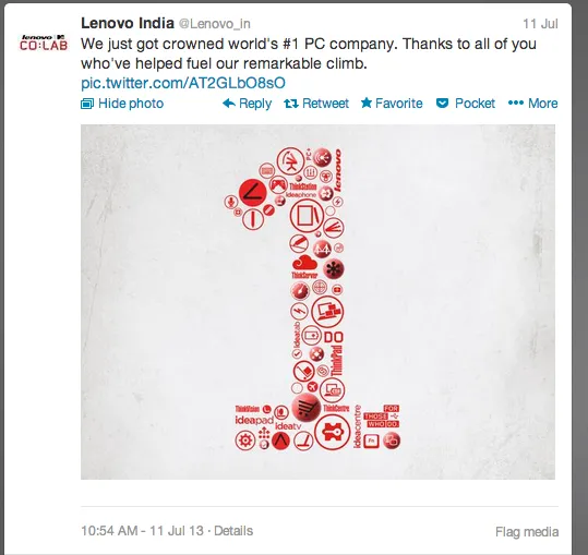Lenovo India on Twitter Tweet