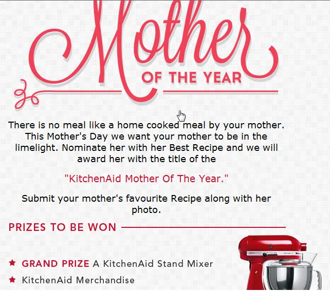 Mother of the year Kitchen Aid