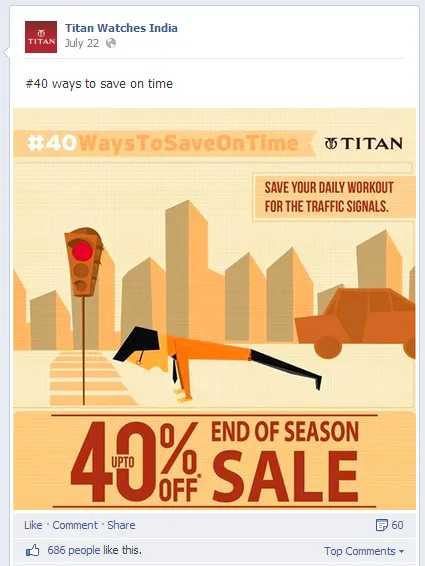 Facebook post of titan