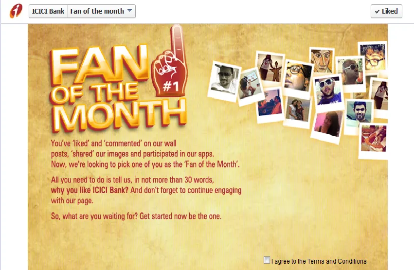 social media campaign ICICI fan of the month