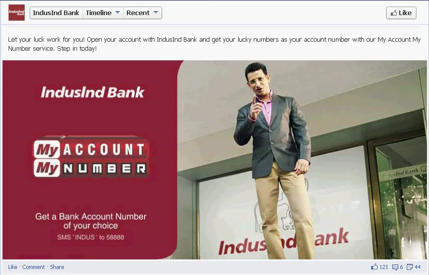 IndusInd Bank Facebook App