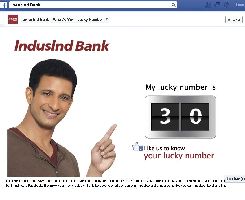 IndusInd Bank Facebook Application
