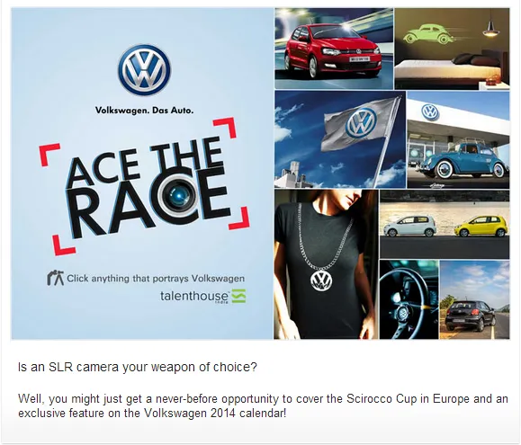 volkswagen ace the race Social Media campaign