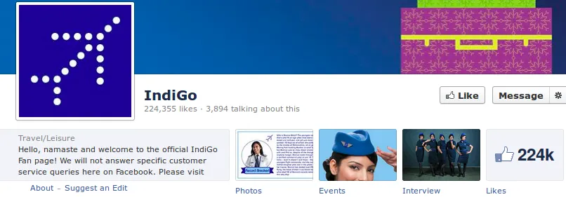 Social media strategy indigo airlines facebook