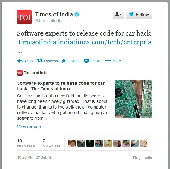 The Times of India Tweet