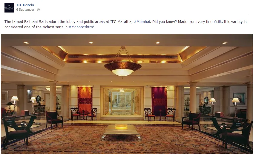 ITC Hotels facebook Post