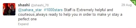 Sahara Star Feedback from Twitter on Cover Photo