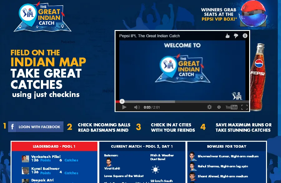 Pepsi IPL The Great Indian Catch social media campaign