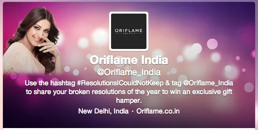 Indian Personal care brands on Social Media strategy oriflame