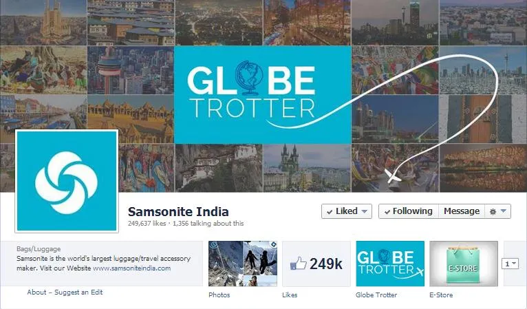 Samsonite India Facebook page