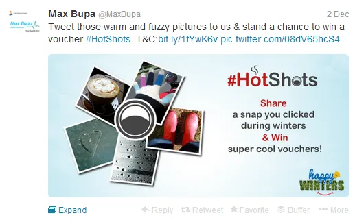 Max Bupa Hot Shots Tweet
