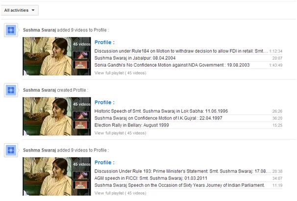 Youtube Sushma Swaraj