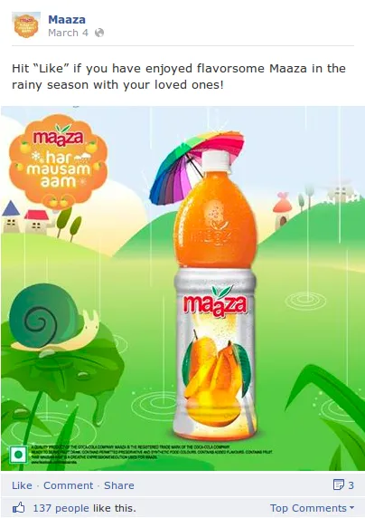soft drinks - fb maaza post
