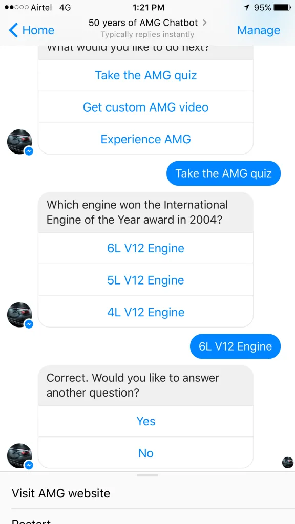 Messenger Chatbot for AMG