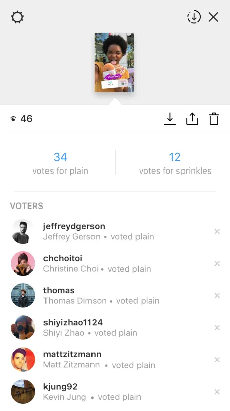 Instagram Stories poll