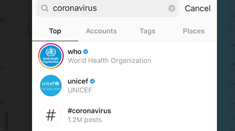 Instagram coronavirus updates